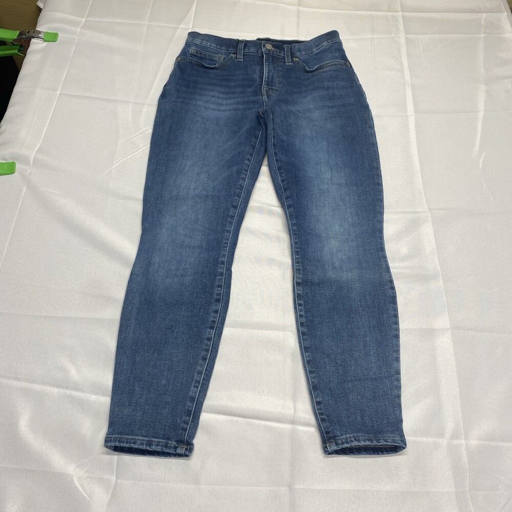 Lucky Brand Ava Mid Rise Crop Stretchy Blue Denim Ankle Jeans Size 6/28